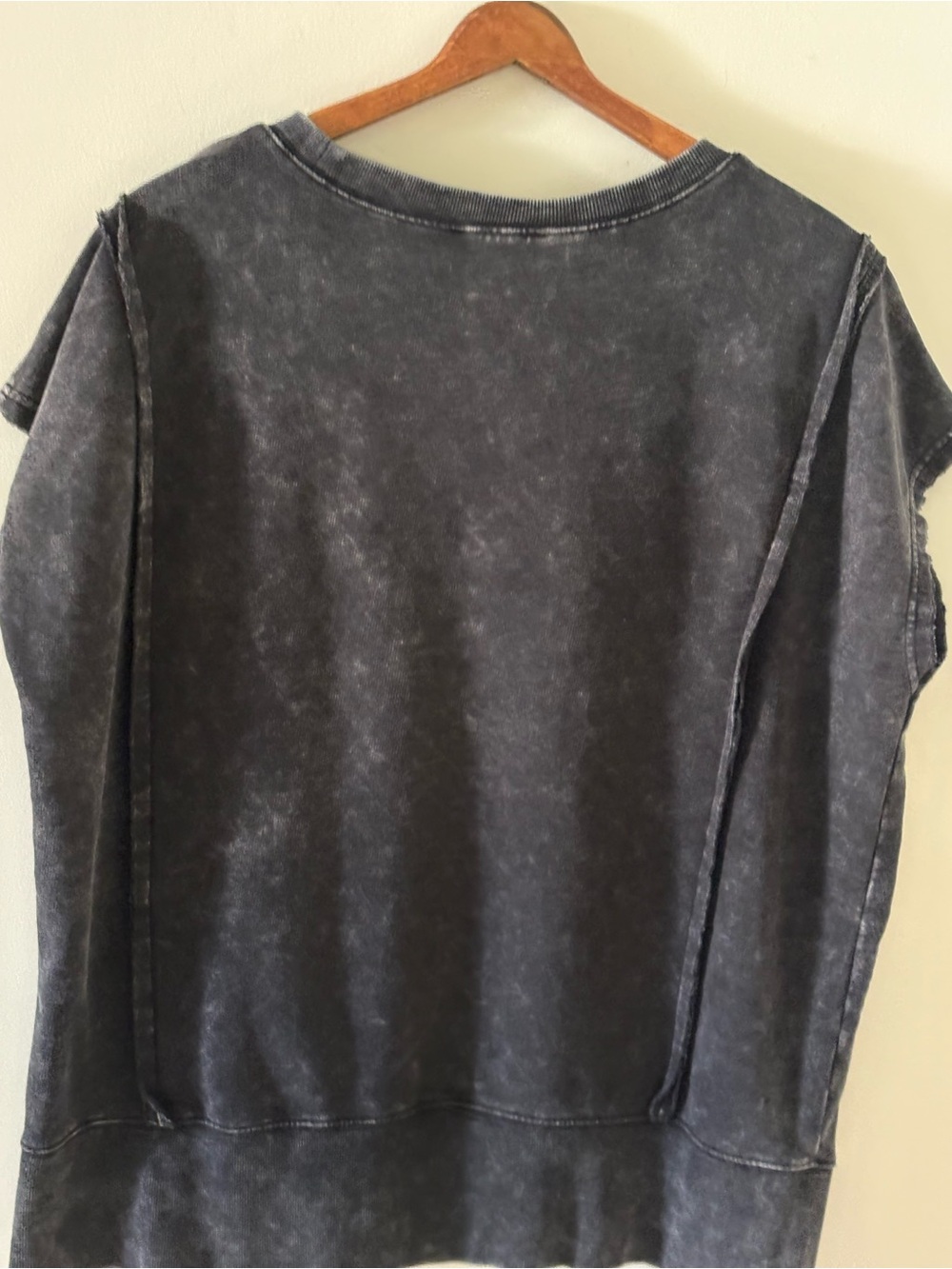 Zenana Washed Black Sleeveless Lightweight Sweatshirt NWOT S/M
